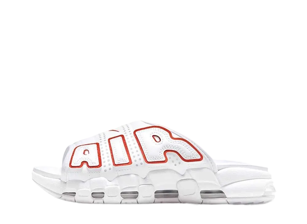 ナイキ ウィメンズ エアモアアップテンポ スライド "ホワイト/ユニバーシティレッド"