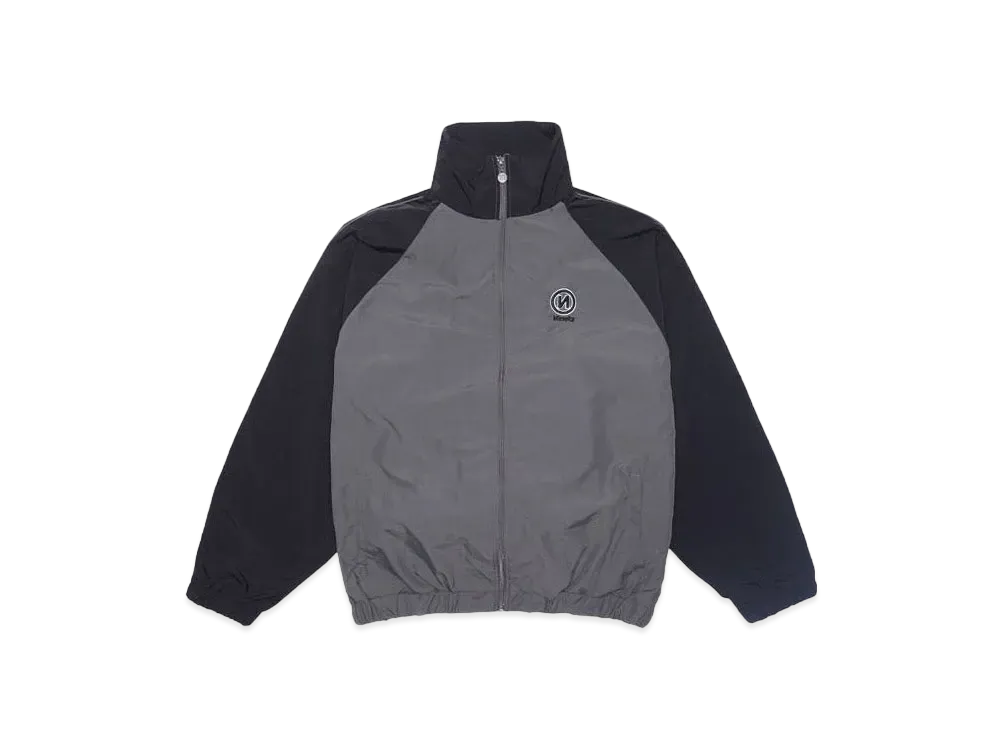 9090 N Logo Tech Nylon Track Jacket "Black x Charcoal Gray"