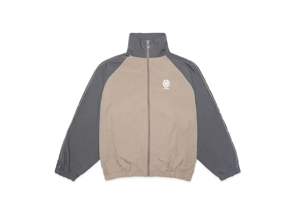 9090 N Logo Tech Nylon Track Jacket "Charcoal Gray x Khaki"