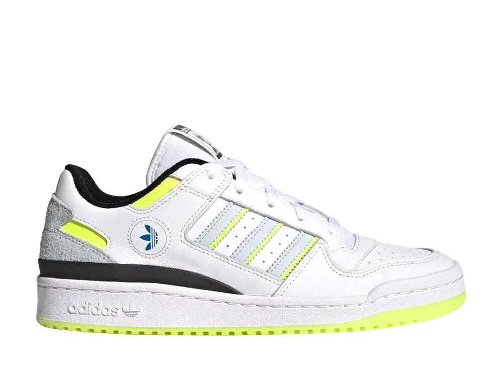 アディダス オリジナルス フォーラム ロー CL インディゴヘルツ "フットウェアホワイト/ハローブルー/ソーラーイエロー"