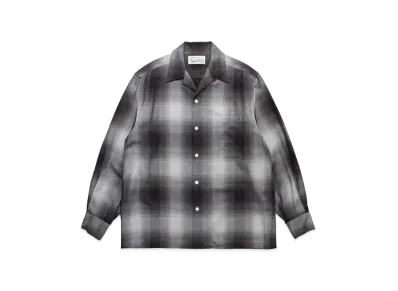 WACKO MARIA Check Open Collar Shirt "Gray"