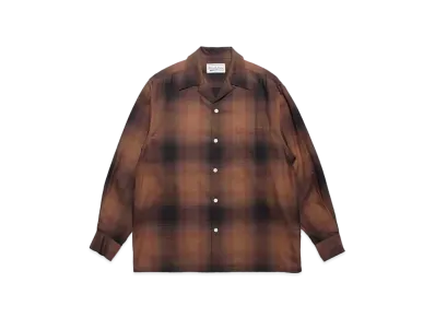 WACKO MARIA Check Open Collar Shirt "Brown"