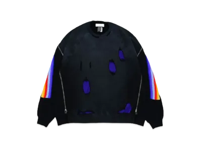 FACETASM ZIPPER RIB SWEAT "BLACK"