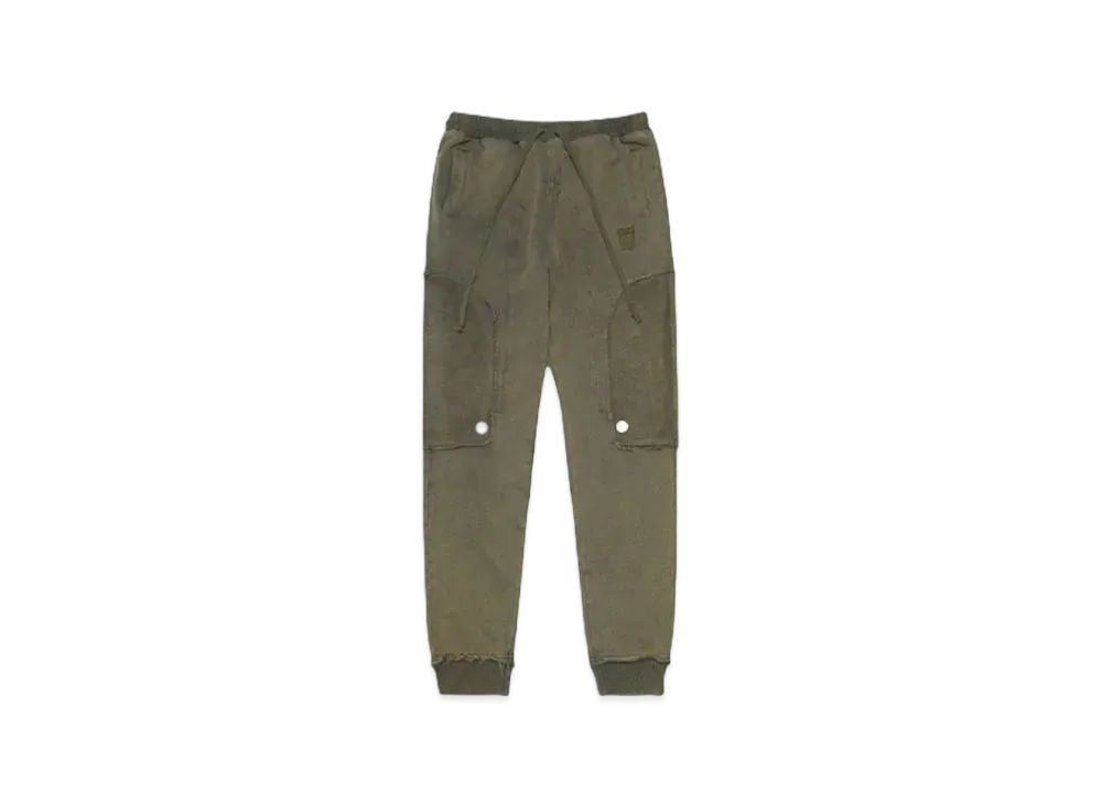 T.C.R DISTRESSED WASHED BAGGY SWEAT PANTS "KHAKI"