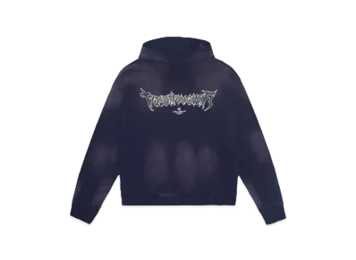 T.C.R METAL LOGO FADE WASHED HOODIE "NAVY"