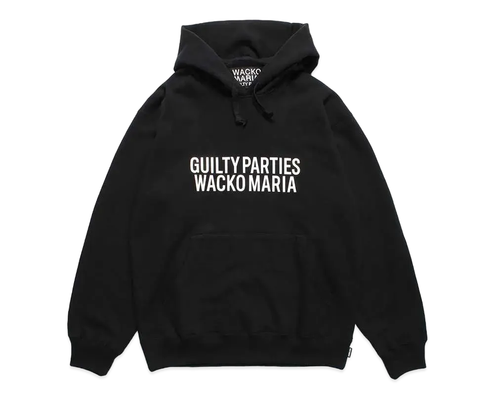WACKO MARIA Heavy Weight Pullover Hooded Sweat Shirt "Black"