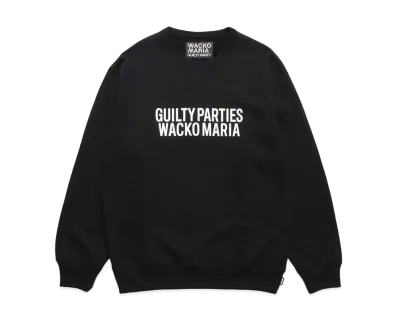 WACKO MARIA Heavy Weight Crew Neck Sweat Shirt "Black"