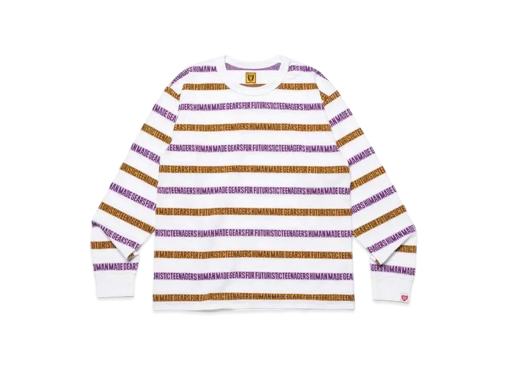 HUMAN MADE Jacquard L/S T-Shirt "White"