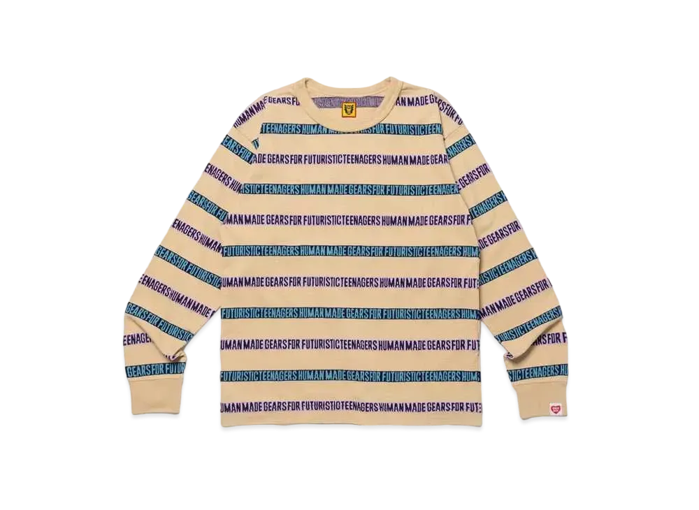 HUMAN MADE Jacquard L/S T-Shirt "Beige"