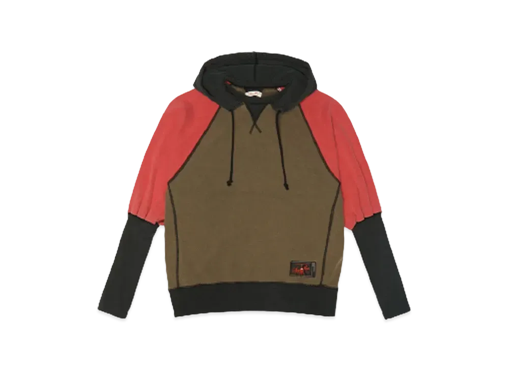 SYUMAN. Freedom Sleeve Sweat-Hoodie "Brown/Red"