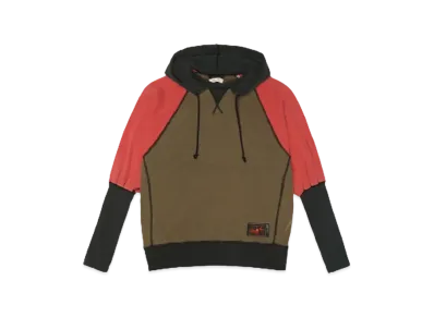 SYUMAN. Freedom Sleeve Sweat-Hoodie "Brown/Red"