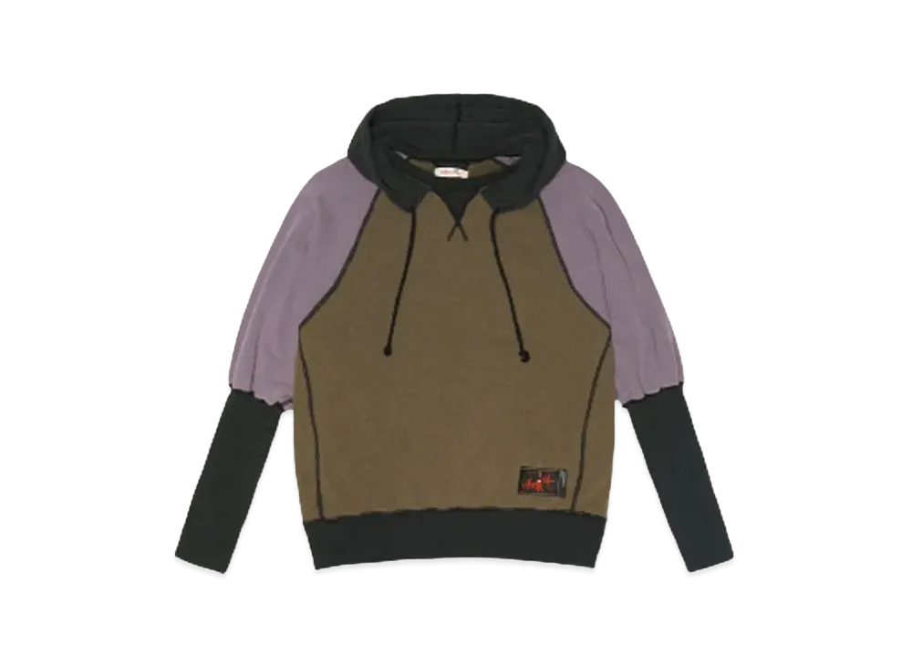 SYUMAN. Freedom Sleeve Sweat-Hoodie "Brown/Pink"