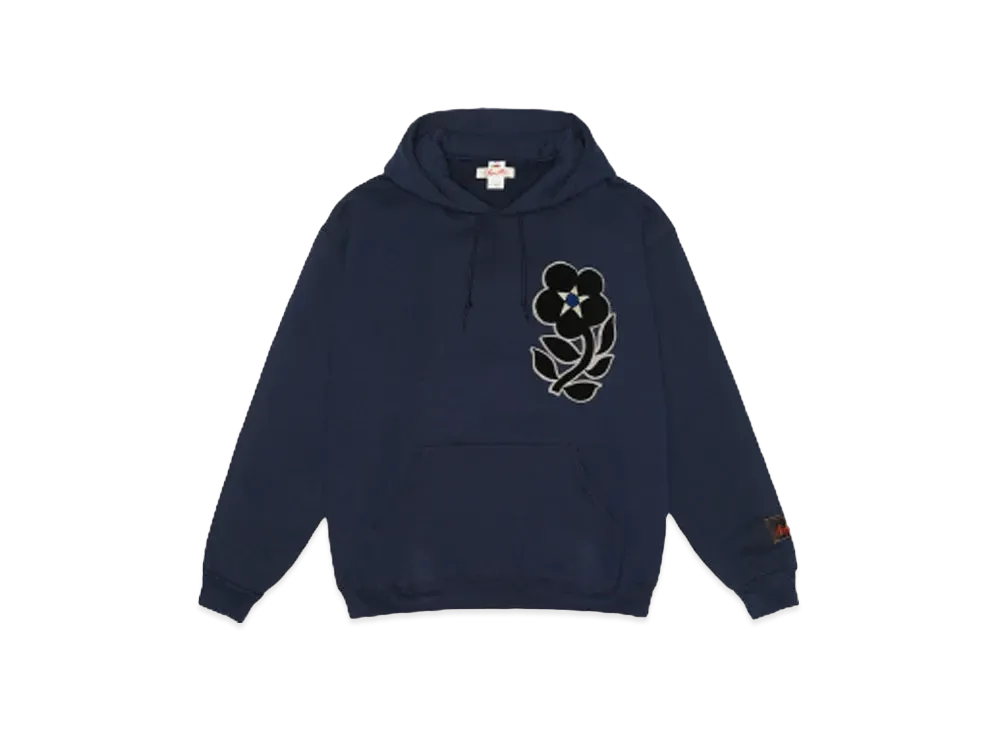 SYUMAN. Flower motif Hoodie "Navy"