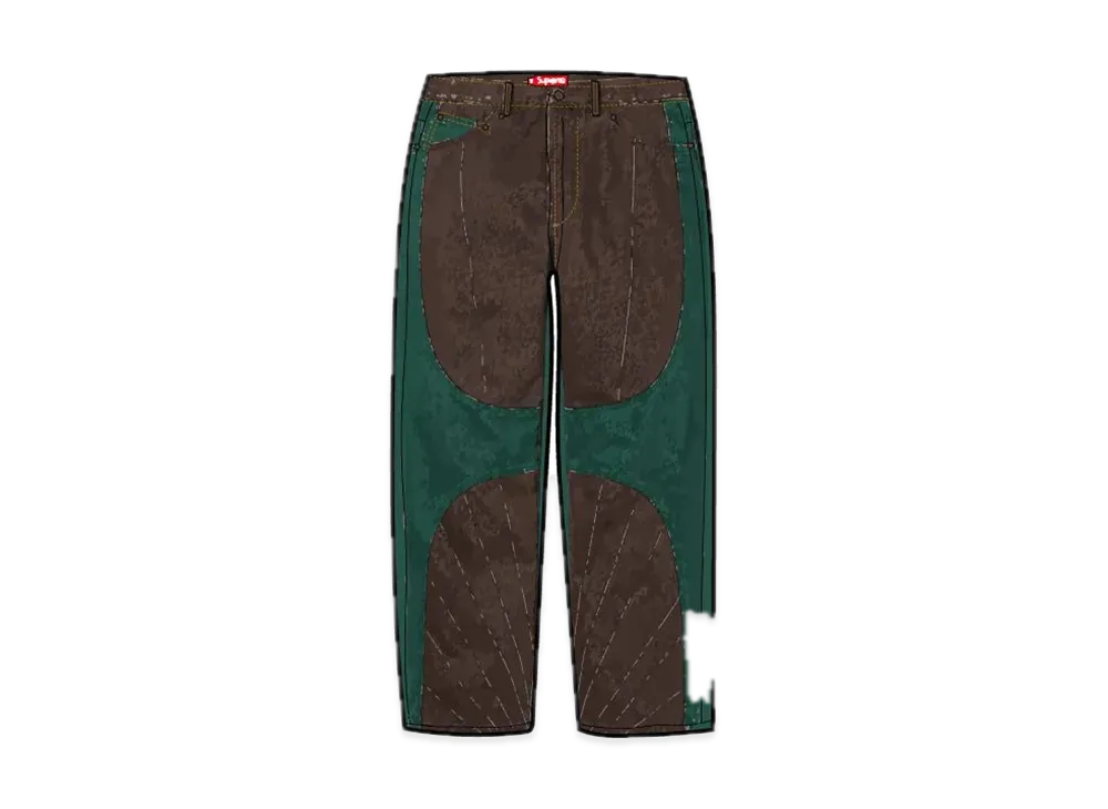 シュプリーム ラディアル エンブロイダリー ルーズ フィット ジーンズ "ブラウン"