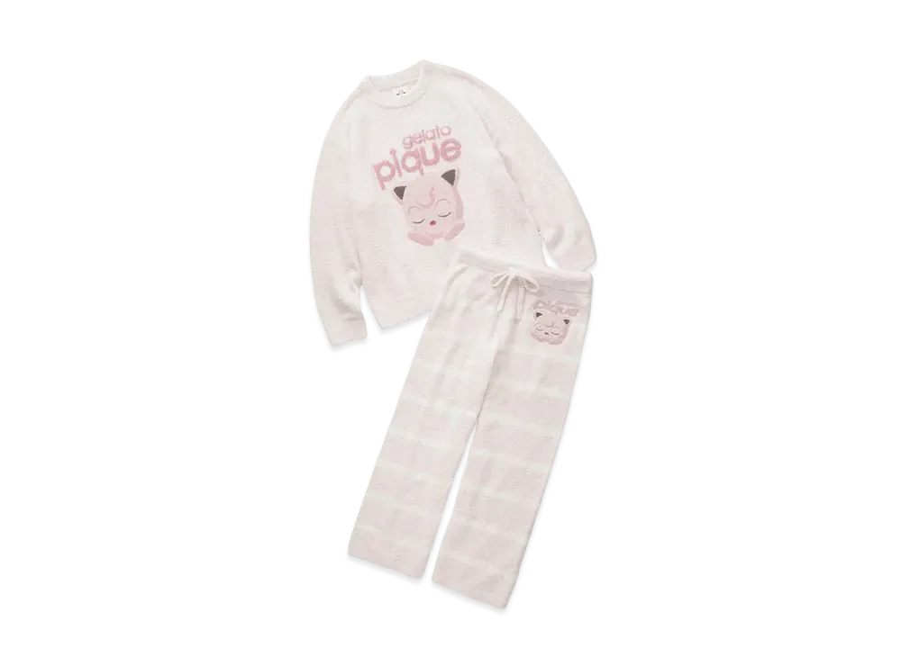 GELATO PIQUE x Pokemon Sleep Babymoko Jacquard Pullover & Long Pants Set #1 "Pink"