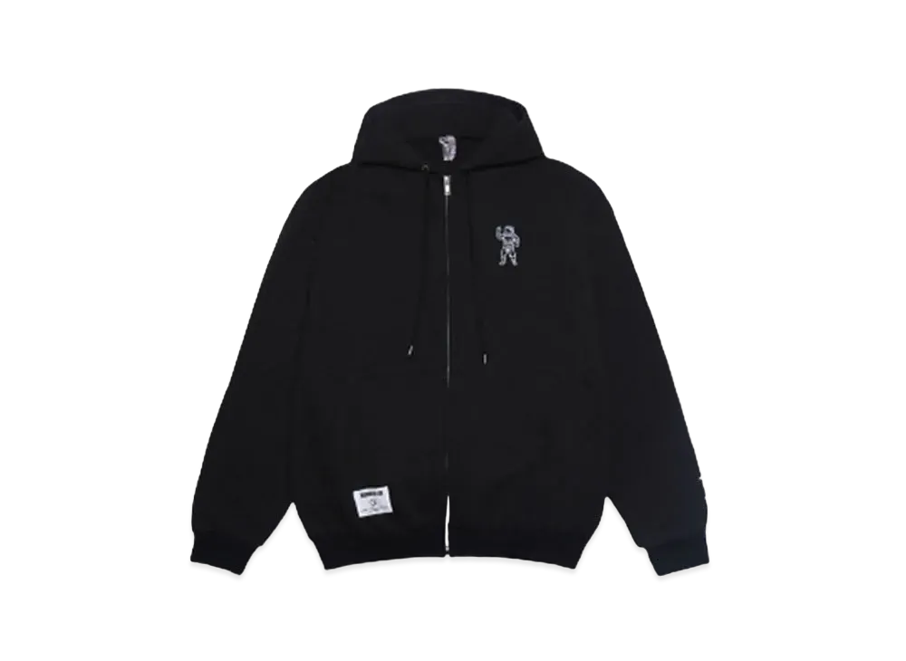 BILLIONAIRE BOYS CLUB EMBROIDERED LOGO ZIP UP HOODIE "BLACK"
