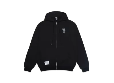 BILLIONAIRE BOYS CLUB EMBROIDERED LOGO ZIP UP HOODIE "BLACK"