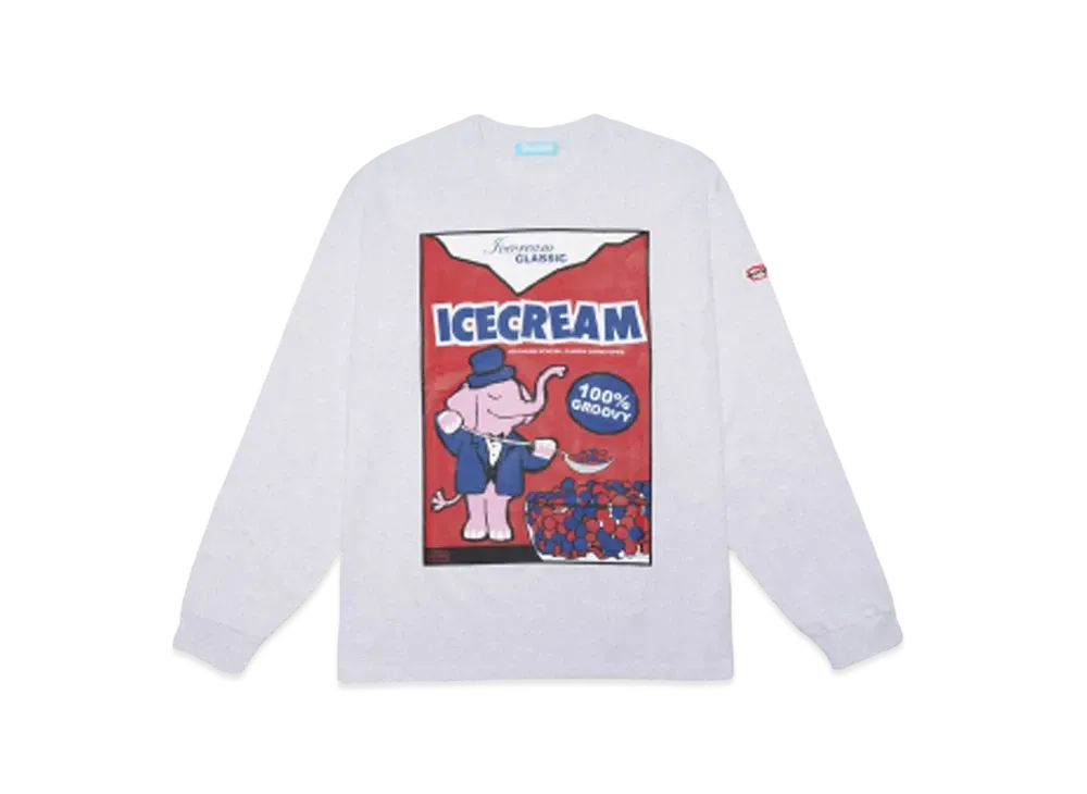 ICECREAM COTTON L/S T-SHIRT ICECREAM PACKAGE 1 "ASH GRAY"