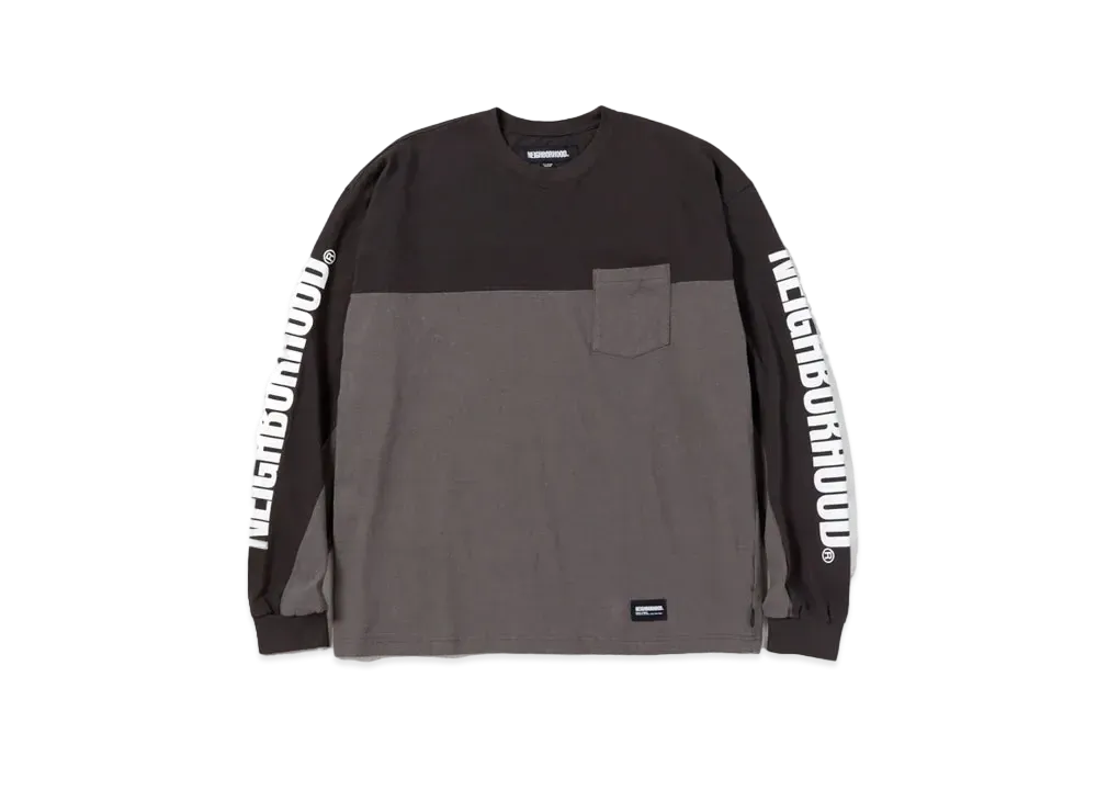 NEIGHBORHOOD Bicolor Crewneck LS "Charcoal/Gray"