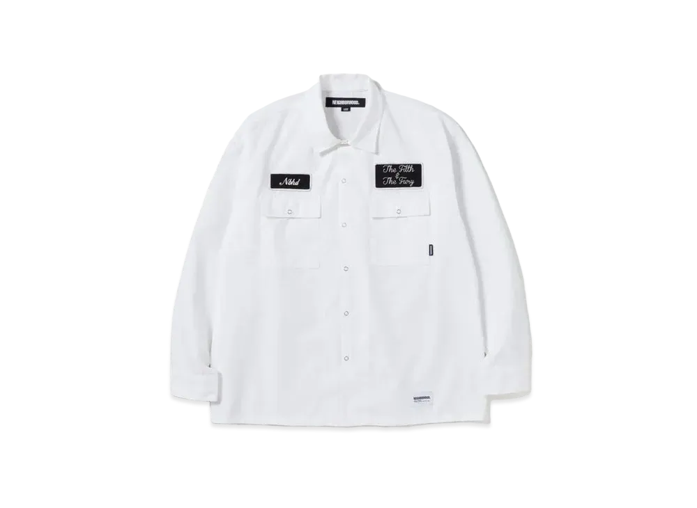 NEIGHBORHOOD Stripe Work Shirt LS "White"