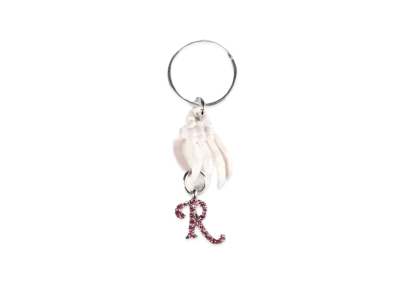 RAF SIMONS Skeleton Hand Holding Strassr Earring "Solid Pink"