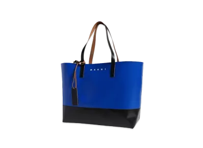 MARNI TRIBECA SHOPPING BAG E/W "ROYAL/BLACK/BLACK"