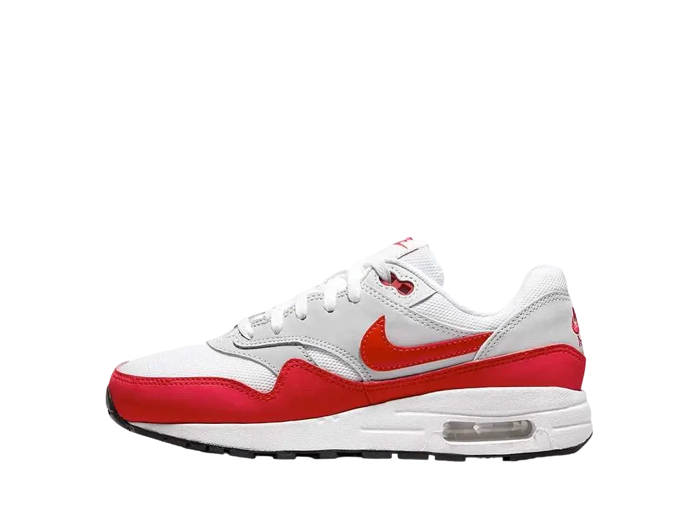 ナイキ GS エアマックス1 "ニュートラルグレー/ホワイト/ブラック/ユニバーシティレッド"