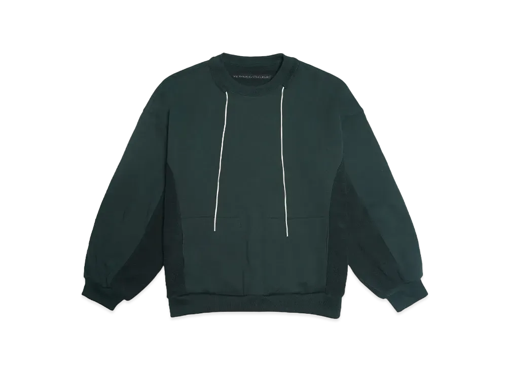 my beautiful landlet TIGHT TENION FLEECY FABRIC CREW NECK SWEATSHIRT"GRN"