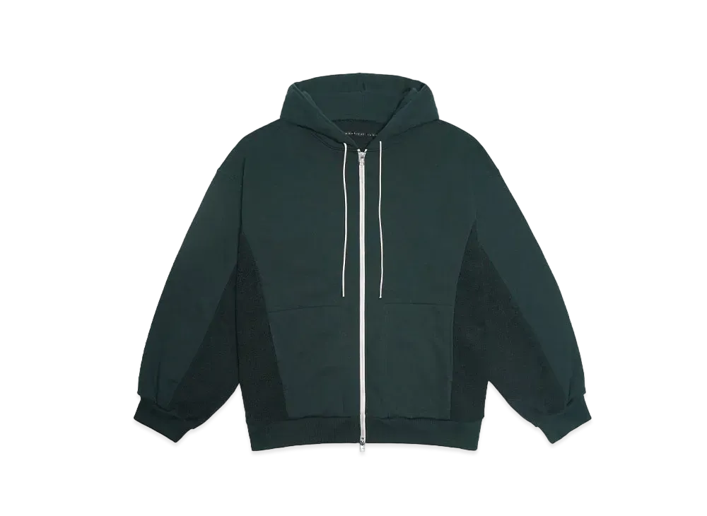 my beautiful landlet TIGHT TENION FLEECY FABRIC ZIP HOODIE"GRN"