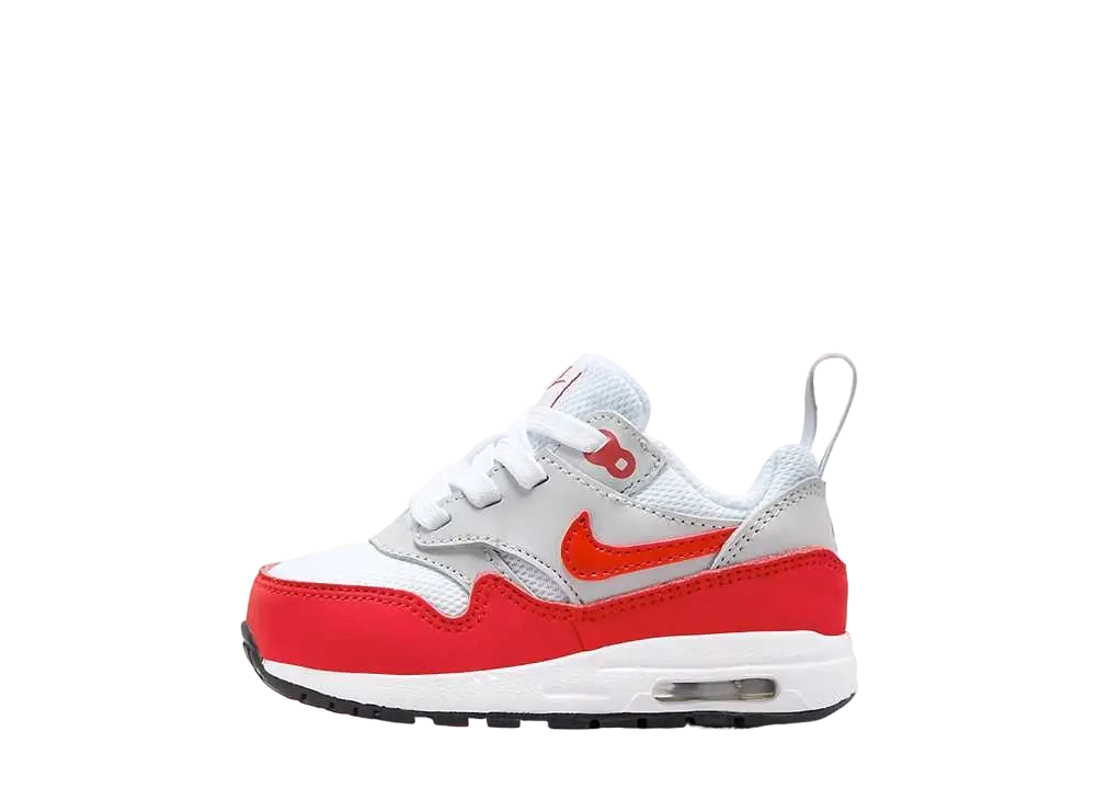 ナイキ TD エアマックス1 "ニュートラルグレー/ホワイト/ブラック/ユニバーシティレッド"(キッズ)