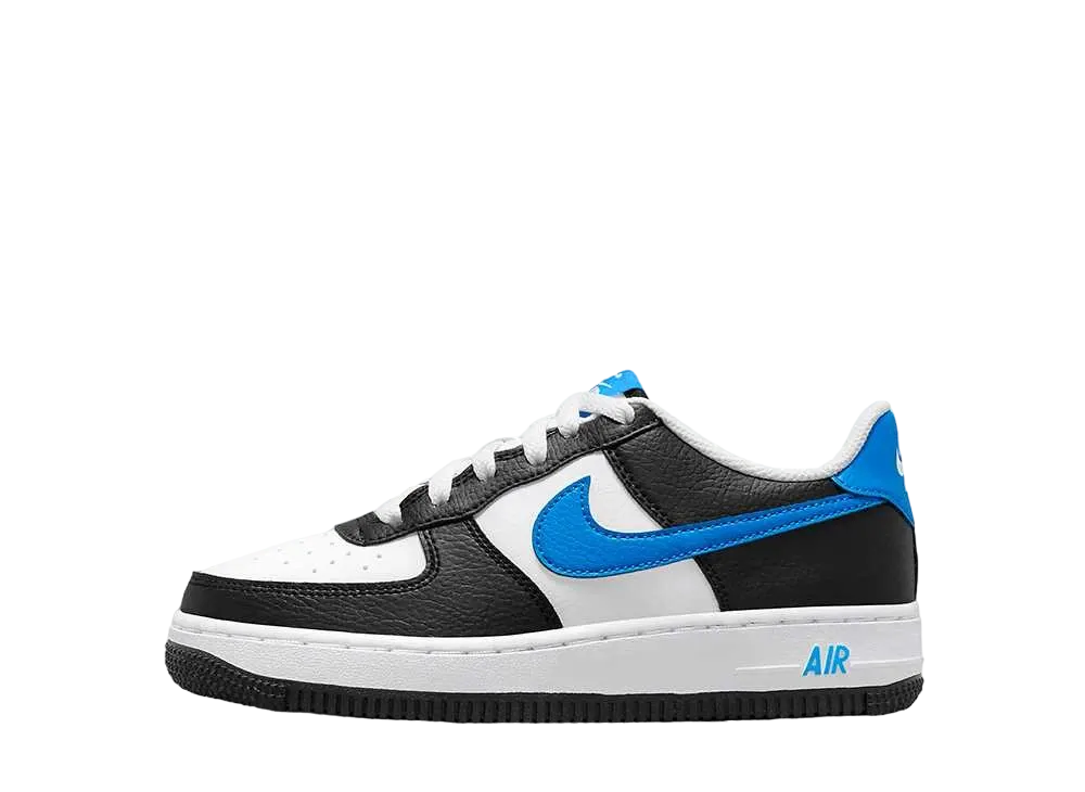Nike GS Air Force 1 "Black/White/Light Photo Blue"