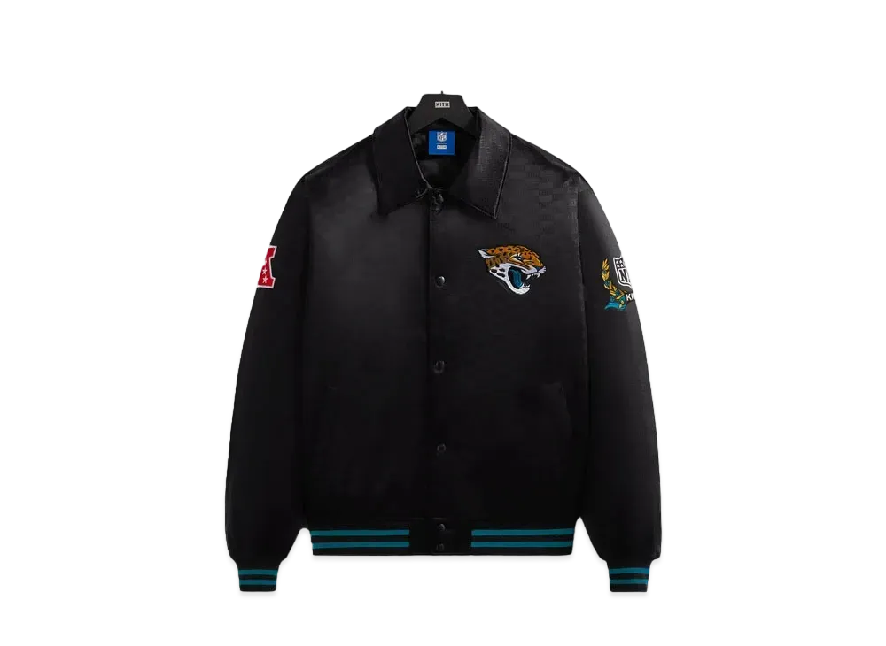Kith x the NFL: Jaguars Satin Bomber Jacket "Black"