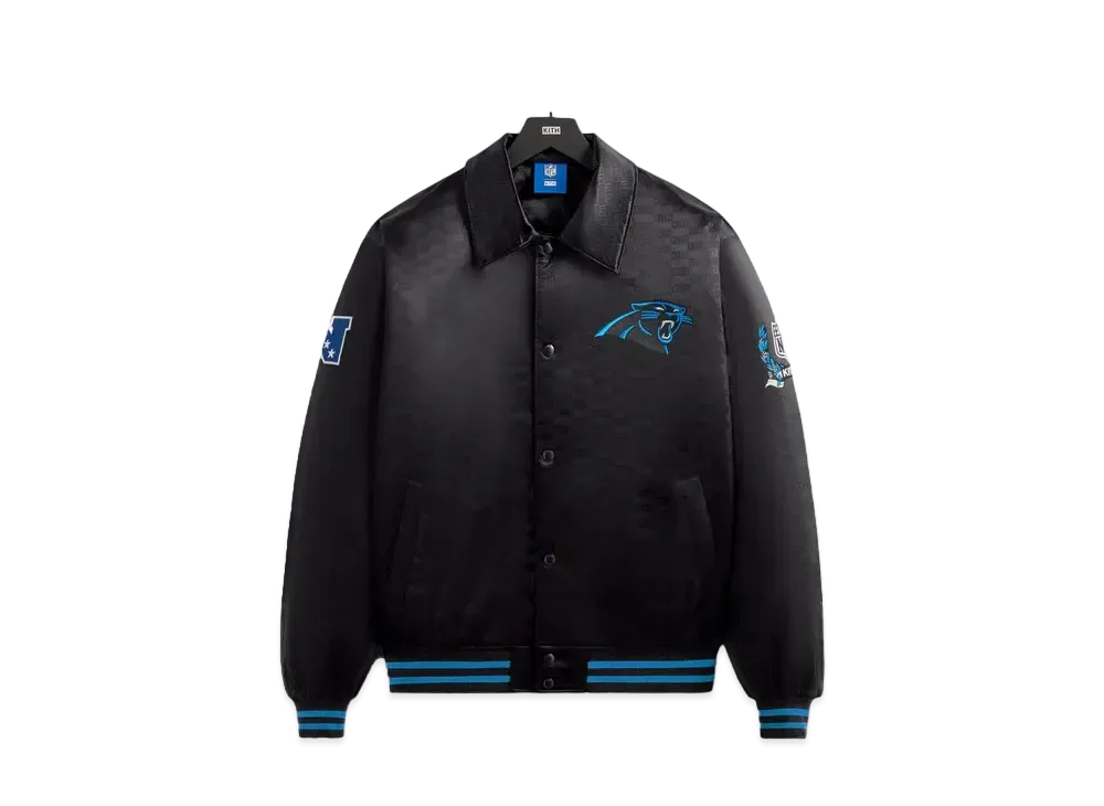 Kith x the NFL: Panthers Satin Bomber Jacket "Black"