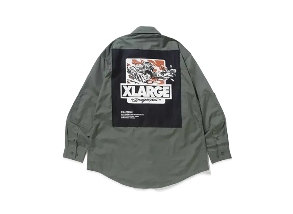 XLARGE x Dragon76 BD Army L/S Shirt "Olive"
