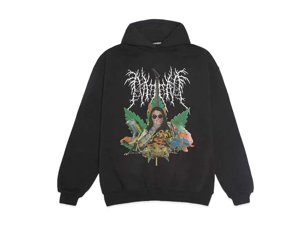 NISHIMOTO IS THE MOUTH METAL COLLAGE SWEAT HOODIE "BLACK"