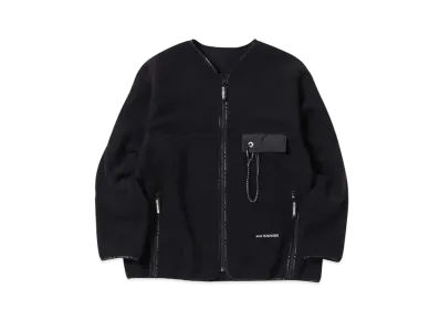 and wander wool fleece cardigan "BLACK"