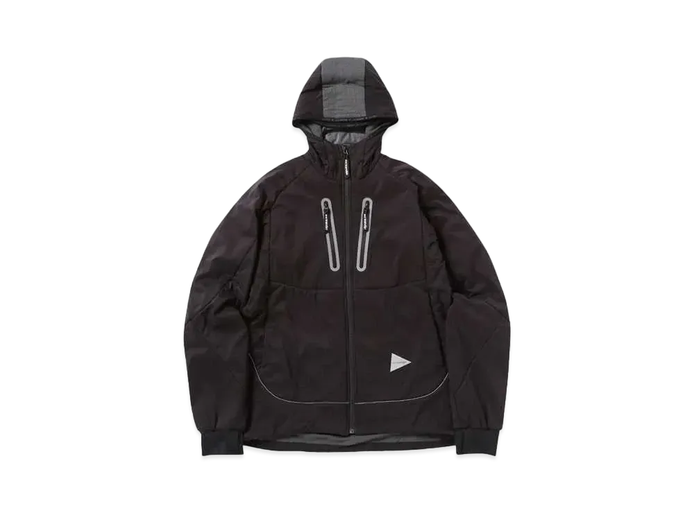 and wander alpha AIR hoodie "BLACK"