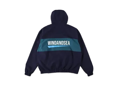 WIND AND SEA Fishnet Recycle Nylon Zip Jacket "Navy"