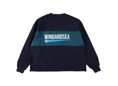 WIND AND SEA Fishnet Recycle Nylon Crew Neck Pullover Shirt "Navy"