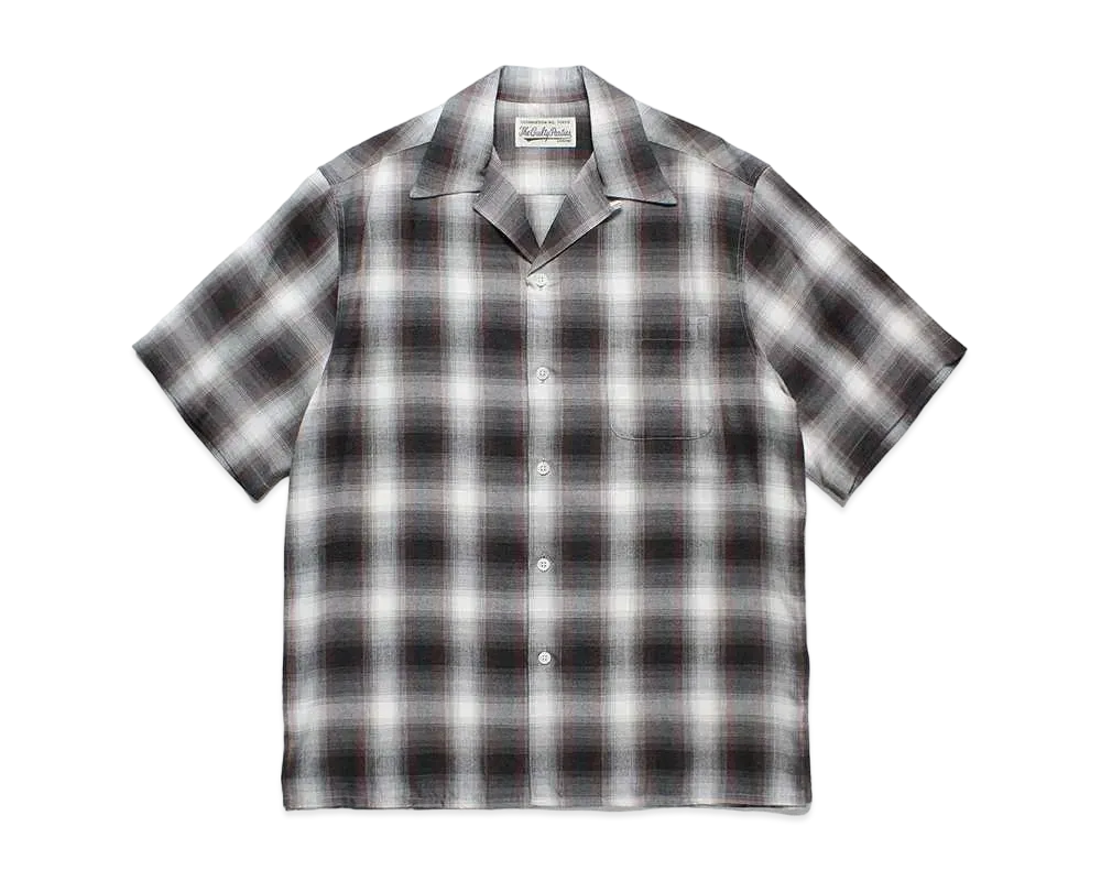 WACKO MARIA Check Open Collar Shirt "Brown"