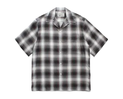 WACKO MARIA Check Open Collar Shirt "Brown"