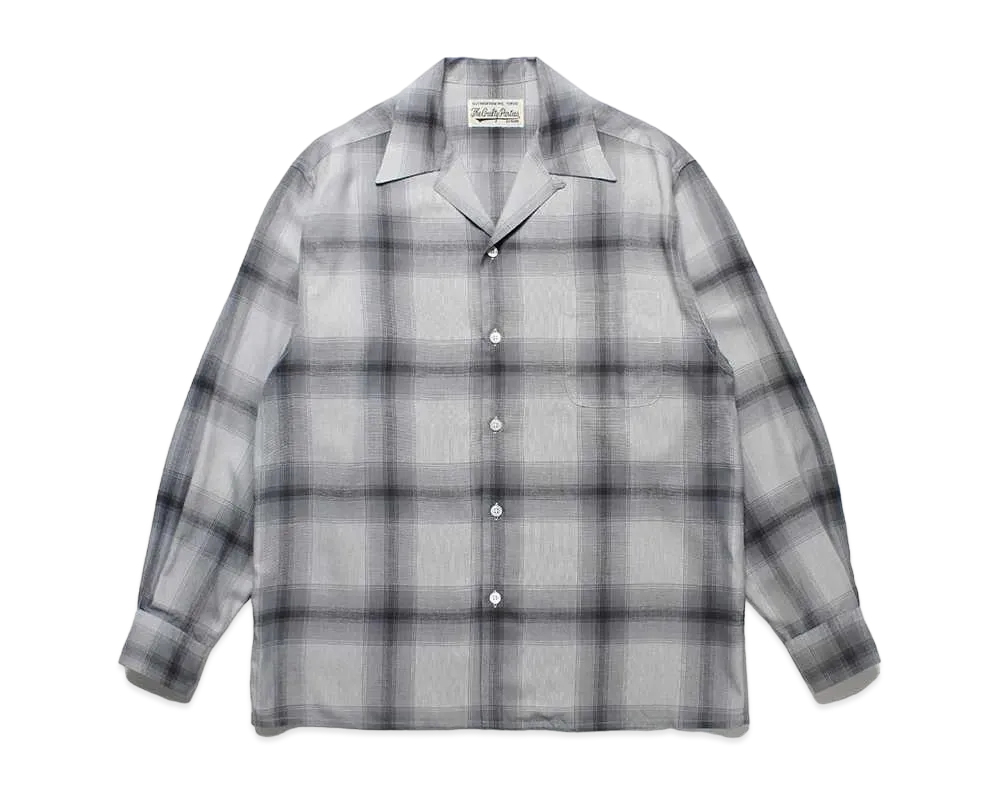 WACKO MARIA Check Open Collar Shirt "White/Black"