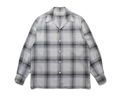 WACKO MARIA Check Open Collar Shirt "White/Black"