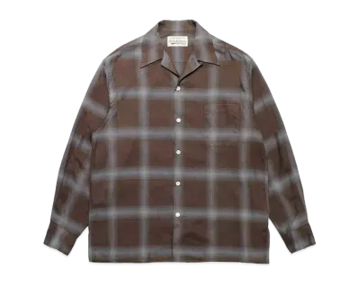 WACKO MARIA Check Open Collar Shirt "Brown"