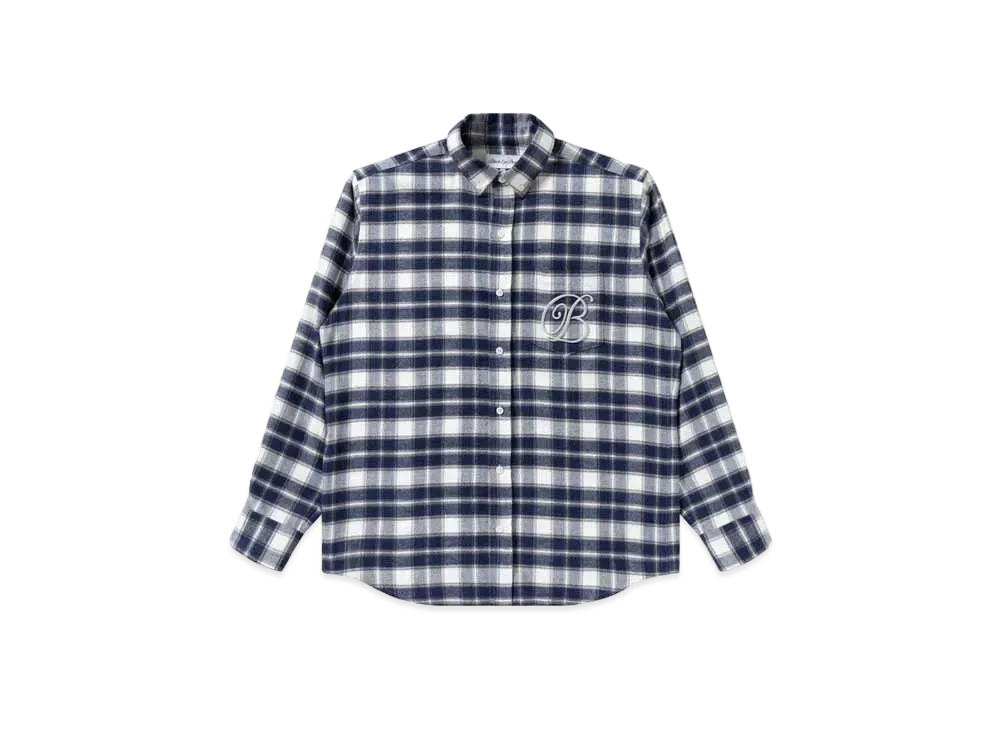 Blackeyepatch B Emblem Checked Flannel L/S Shirt "Blue"