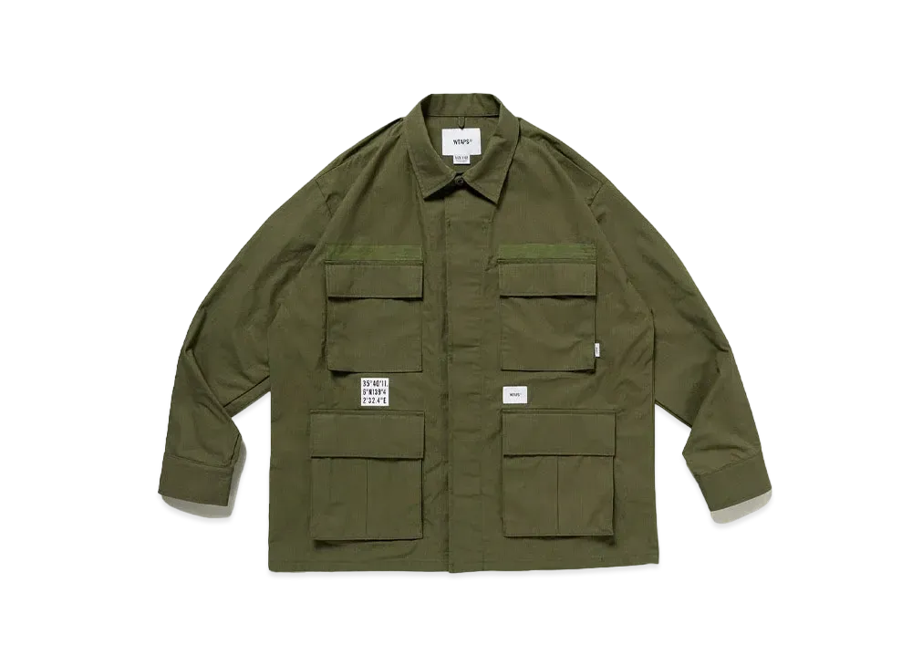 Wtaps JMOD 01 / LS / NYCO. Ripstop. Identity "Olive Drab"