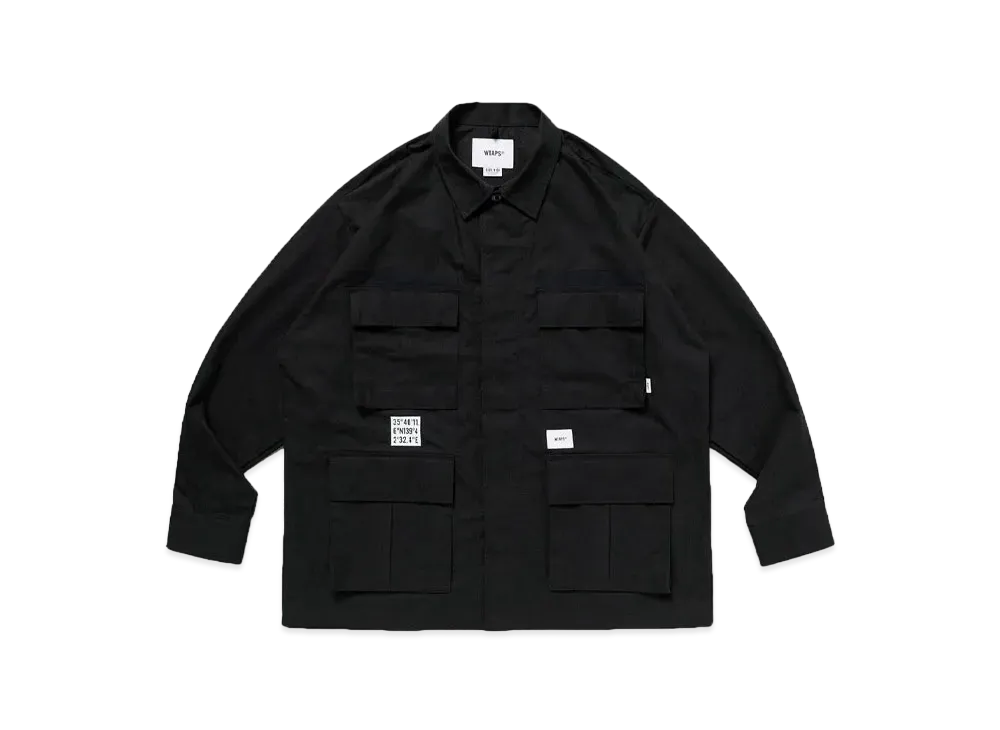 Wtaps JMOD 01 / LS / NYCO. Ripstop. Identity "Black"