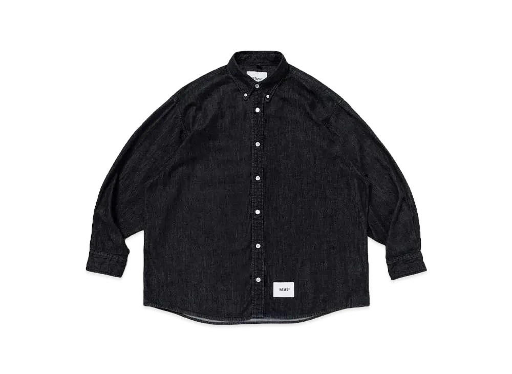 ダブルタップス BD04 / LS / コットン. デニム 232BRDT-SHM03 "ブラック"