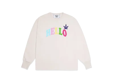 Perfect ribs Side Slit Long Sleeve T Shirts "Oatmeal"