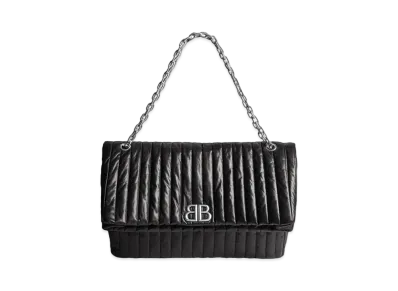 BALENCIAGA Monaco Large Chain Bag Quilted "Black"